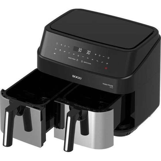 SOGO FRE-SS-10845 με Διπλό Αποσπώμενο Κάδο 1750 W 9 L Ασημί Φριτέζα Αέρος image 1