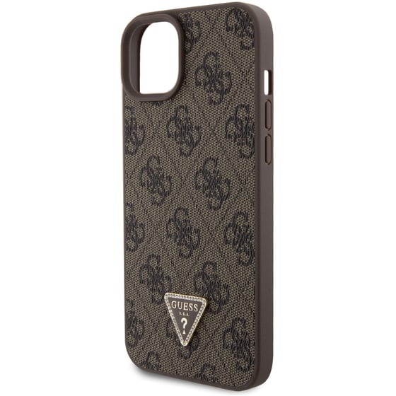Guess “triangle Metal Logo Strass Collection” Crossbody Case Θήκη Προστασίας Από Δερματίνη Με Λουράκι – Iphone 15 Plus (καφέ – Guhcp15mp4tdscpw) image 7