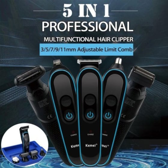 Σετ Ανδρικής Περιποίησης KEMEI KM-690 5 σε 1 για Πρόσωπο, Μαλλιά και Σώμα image 2