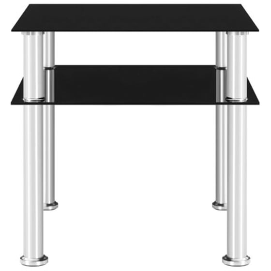 Τραπεζάκι Σαλονιού VidaXL από Ψημένο Γυαλί 45x50x45cm - Μαύρο image 3