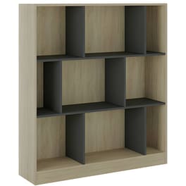 Βιβλιοθήκη LIBERTA Maze 117 από Μελαμίνη 117x30x130 cm - Γκρι/Μπεζ