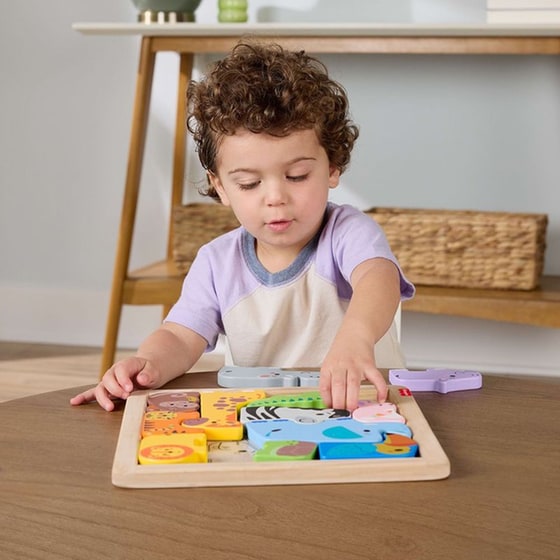 Ξύλινο Παζλ Fisher-Price με Ζωάκια image 1