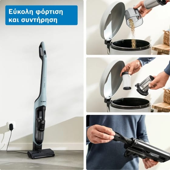 BOSCH Flexxo 28VMAX BCH4SM28 25.2 V 0.4 L Μπλε Σκούπα Stick image 14