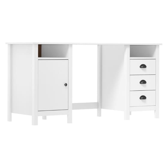 Γραφείο VidaXL Hill από Μασίφ Ξύλο Πεύκου 150x50x74 cm - Λευκό image 0