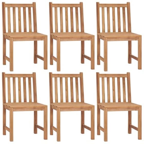 Vidaxl Καρέκλες Κήπου 6 Τεμ. Από Μασίφ Ξύλο Teak Με Μαξιλάρια image 2