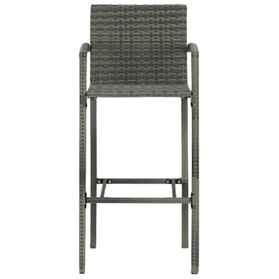 Σκαμπό Κήπου VidaXL από Συνθετικό Ρατάν 52x56x118 cm 2 Τμχ - Γκρι image 3