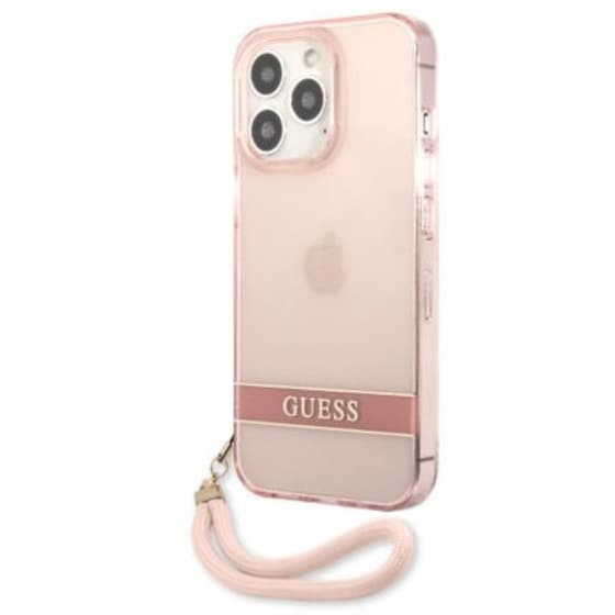 Θήκη Apple iPhone 13 Pro - Guess Με Κορδόνι Χειρός - Ροζ image 2