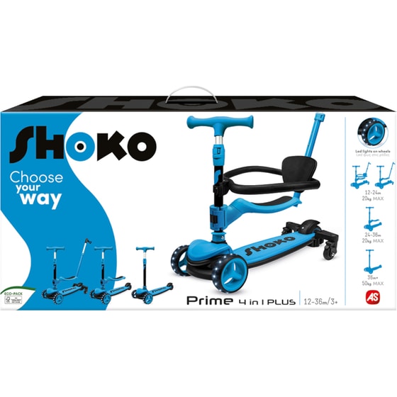 Παιδικό Πατίνι Shoko Prime 4 In 1 Plus για 12+ Μηνών - Μπλε image 0