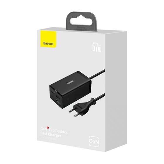 Φορτιστής Πρίζας Baseus GaN5 Pro 2x USB-C/ 1x USB/ 1x HDMI 67W - Μαύρο image 3