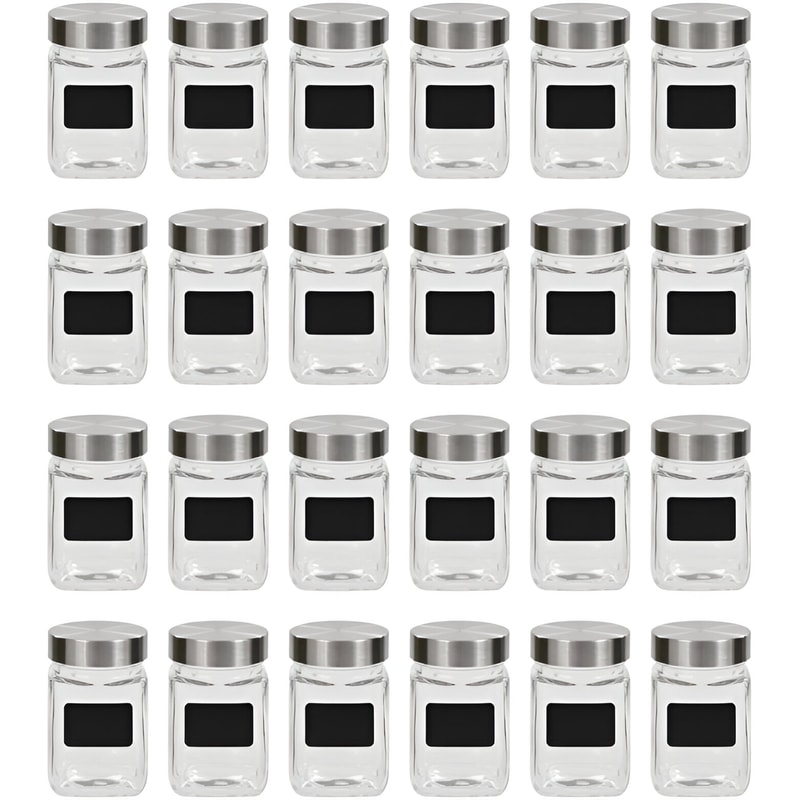 Βάζο Αποθήκευσης Τροφίμων Vidaxl Γυάλινο 300ml 24 Τμχ - Διάφανο