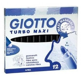 Μαρκαδόροι Giotto Turbo Maxi Χοντροί Μαύρο 12 Τεμάχια