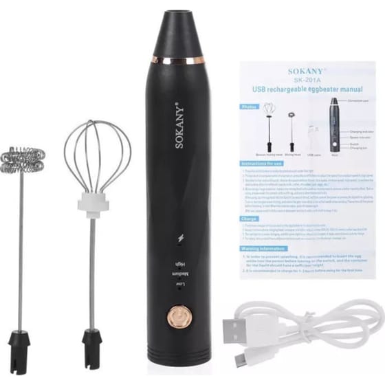 SOKANY SK-201A-BLACK Μαύρη Φραπεδιέρα Χειρός image 1
