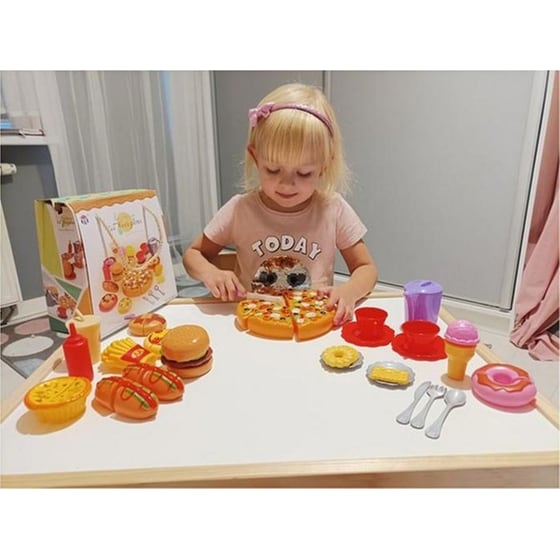 Σετ Παιδικά Kruzzel Fast Food 42 Τεμαχίων Με Μαχαιροπίρουνα, Με Velcro, 21x21x10 cm image 10