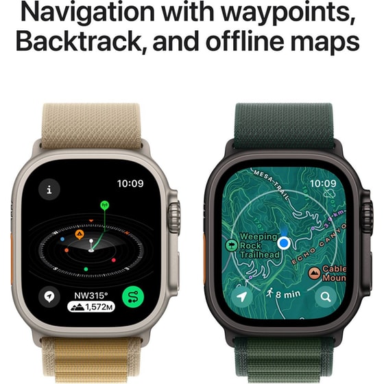 Apple Watch Ultra 2 GPS + Cellular 49mm Black Titanium Case with Dark Green Alpine Loop - Medium image 5