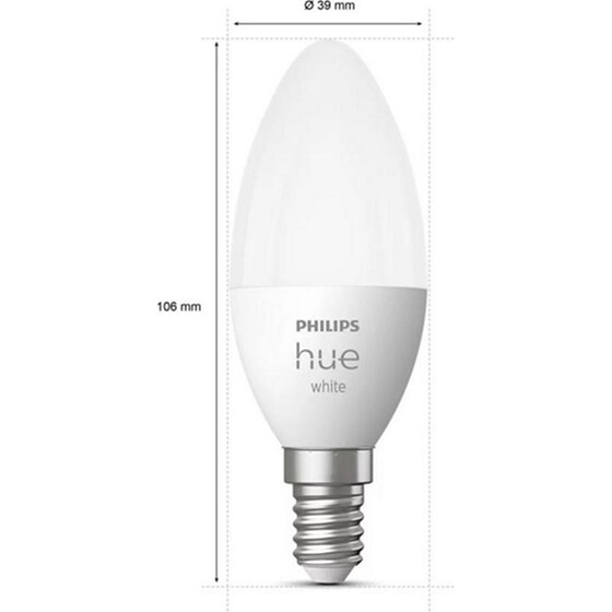 Έξυπνη Λάμπα Philips Hue White Candle B39 E14 2τμχ - Θερμό λευκό image 1