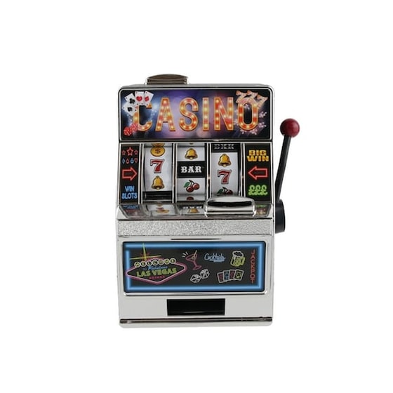 Κουμπαράς Κουλοχέρης, 11.5x10x17.5 Cm, Lucky Slot Machine Money Box image 3