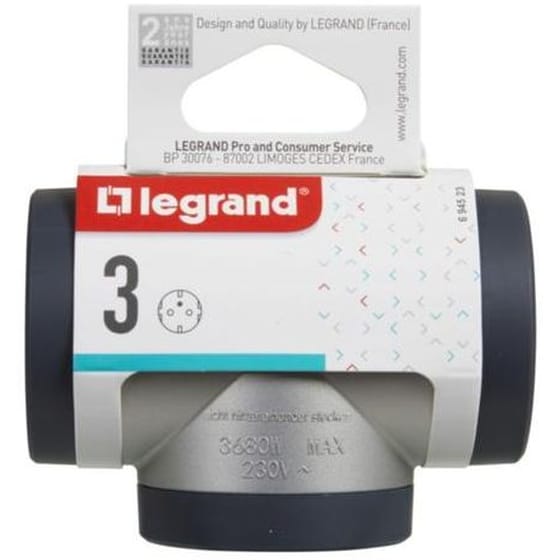 Πολύπριζο Legrand 694523 3 Θέσεων - Μαύρο image 2