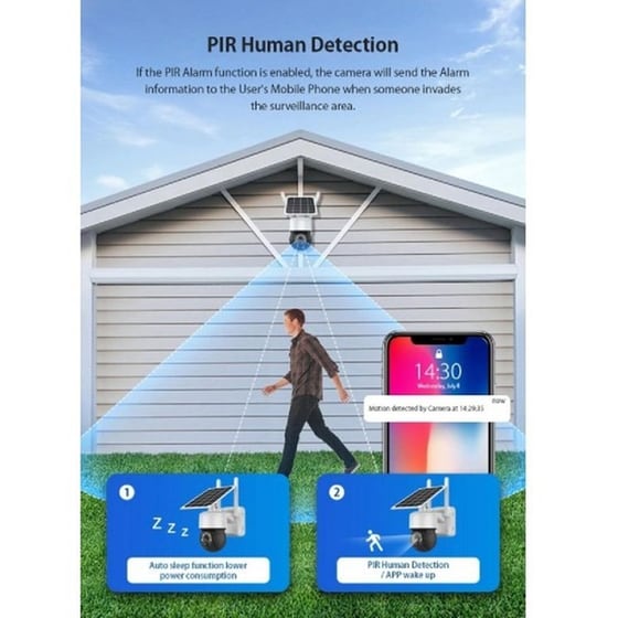 Ασύρματη IP Camera Sectec Smart IP Ηλιακή 3MP Λευκή με WiFi & Ασύρματη Επικοινωνία image 2