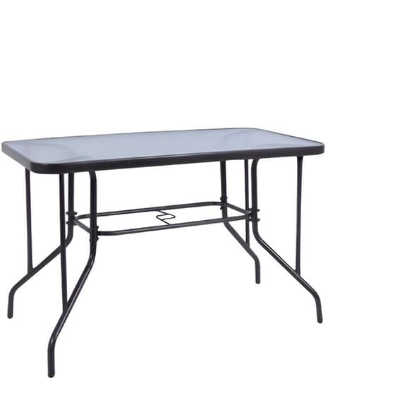 Τραπεζαρία Εξωτερικού Χώρου 24Mall c11207 από Γυαλί/Μέταλλο 110x60x71 cm - Γκρι image 0