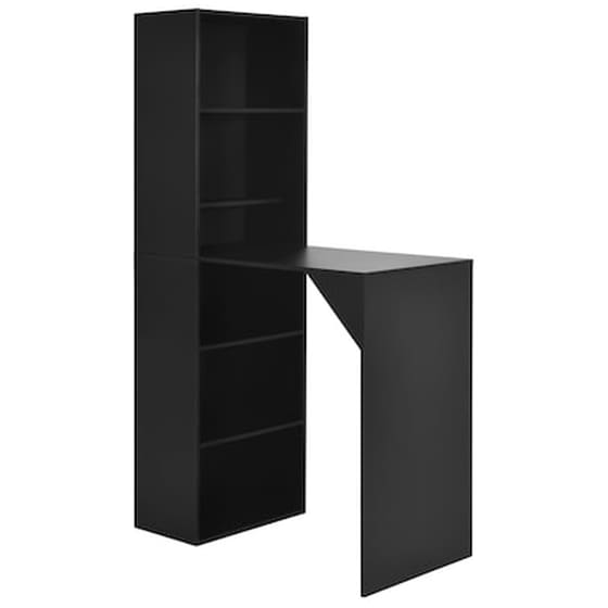 Vidaxl Τραπέζι Μπαρ Με Ραφιέρα Μαύρο 115 X 59 X 200 Εκ. image 1