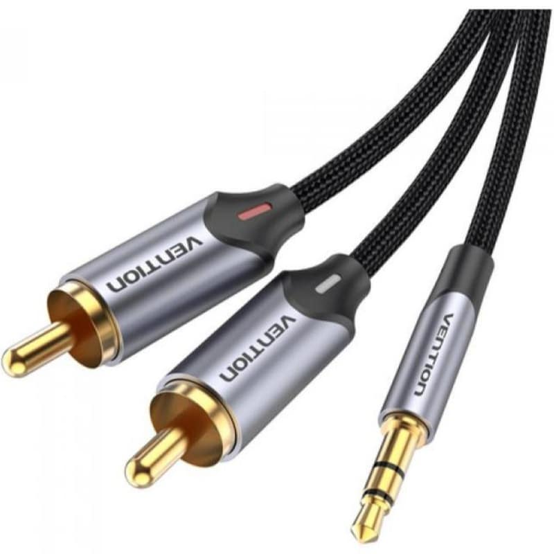 VENTION Καλώδιο Ήχου BCNBI 1x 3.5mm Jack Male σε 2x RCA Male 3 m Γκρι