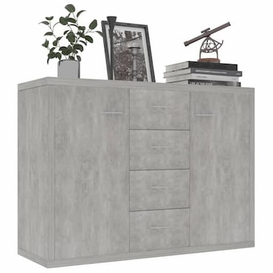 Vidaxl Μπουφές Γκρι Του Σκυροδέματος 88 X 30 X 65 Εκ. Από Μοριοσανίδα image 3