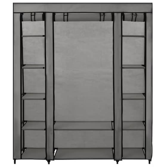 Vidaxl Ντουλάπα Με Ράφια / Σωλήνες Γκρι 150x45x176 Εκ. Υφασμάτινη image 2
