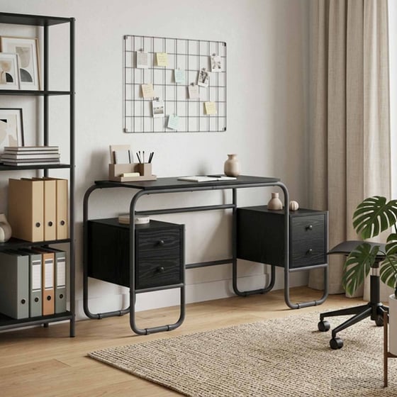 Γραφείο VidaXL με Αποθηκευτικό Χώρο 145x50x75 cm - Μαύρη Δρυς image 1