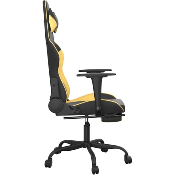 Καρέκλα Gaming VIDAXL 345413 με Υποπόδιο από Τεχνητό Δέρμα - Μαύρο image 2