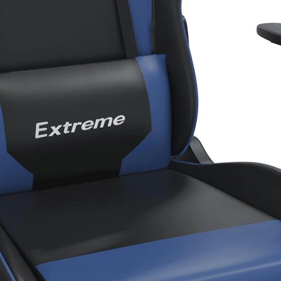 Καρέκλα Gaming VIDAXL 345445 με Ρυθμιζόμενα Μπράτσα από Τεχνητό Δέρμα - Μαύρο / Μπλε image 10