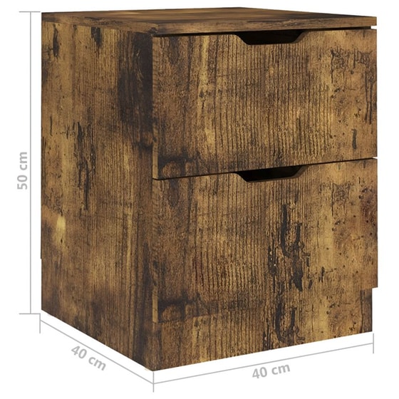 Κομοδίνο Vidaxl Από Μοριοσανίδα 2τμχ 40x40x50 cm - Καπνιστό Δρύς image 6