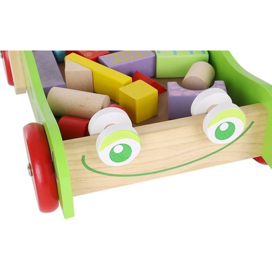 Ξύλινη Περπατούρα Με Τουβλάκια Πολύχρωμη, 43x26x36 Cm image 3