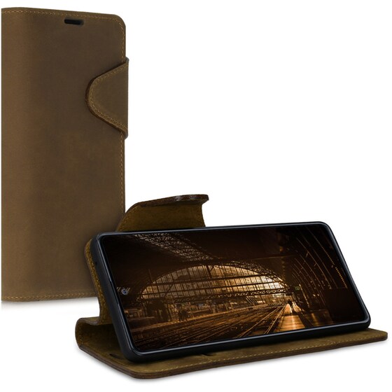 Θήκη Samsung Galaxy Note 10 Lite - Kalibri Suede Natural leather - Brown image 1