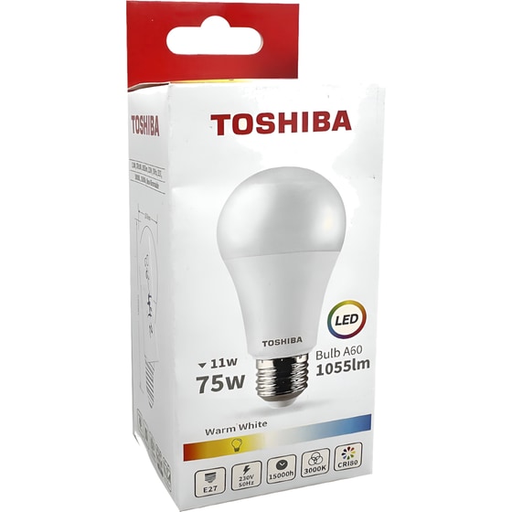Λάμπα LED Toshiba A60 E27 11W 3000K - Θερμό Λευκό image 1