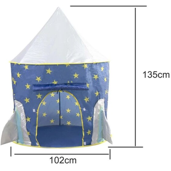 Παιδική Σκηνή Castle Hut Rocket 102 X 135 Cm Bakaji 8054143007893 image 3
