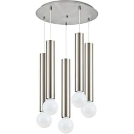 Φωτιστικό Οροφής Πολύφωτο Homelighting Adept Tube 77-8663 Μεταλλικό - Ασημί