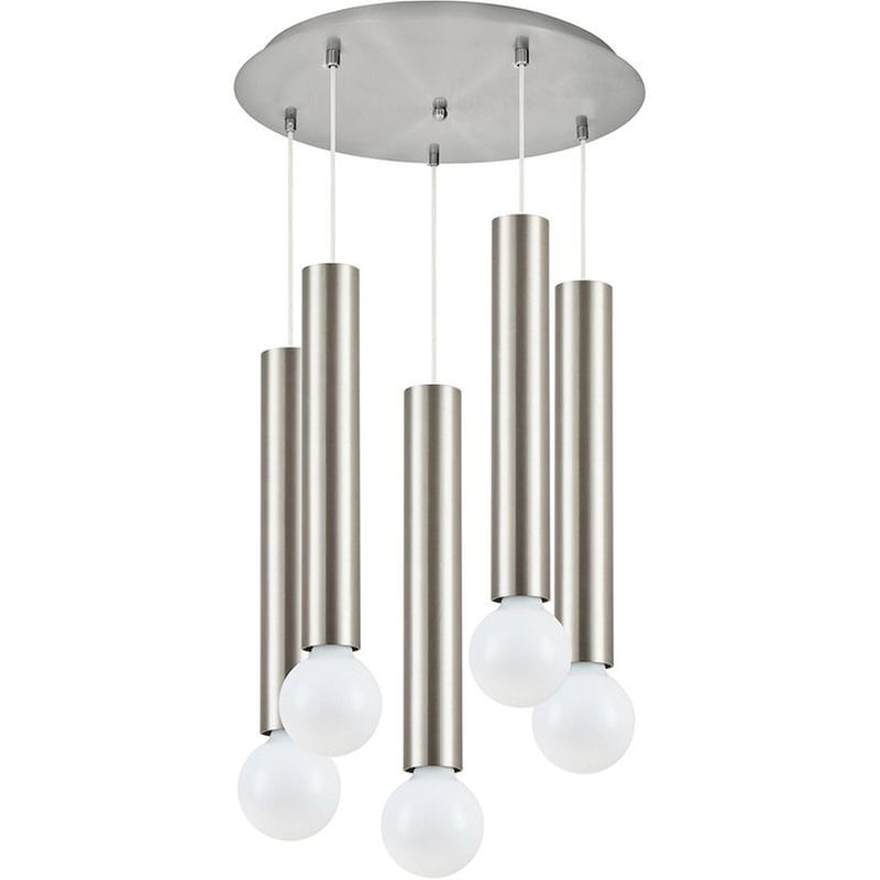 HOMELIGHTING Φωτιστικό Οροφής Πολύφωτο Homelighting Adept Tube 77-8663 Μεταλλικό - Ασημί