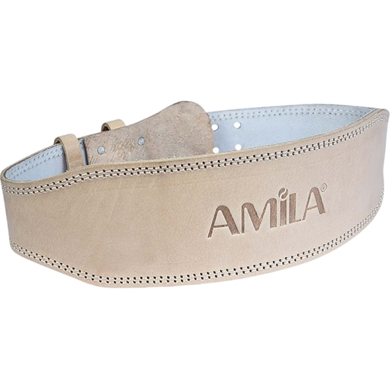Ζώνη Άρσης Βαρών Amila 8331002 Medium Δερμάτινη με Μαξιλαράκι - Μπεζ image 0