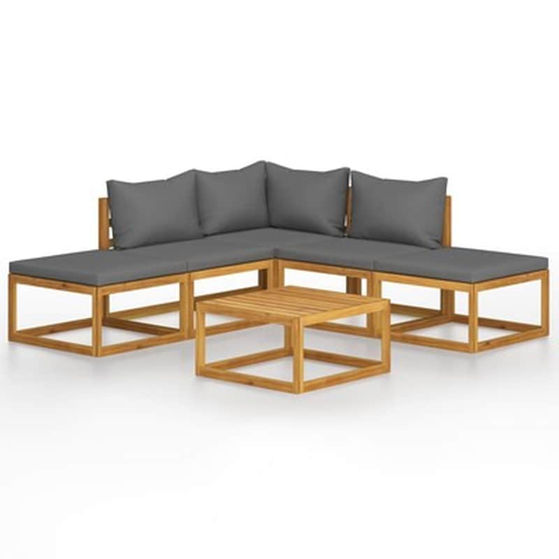 Vidaxl Σαλόνι Κήπου 6 Τεμαχίων Από Μασίφ Ξύλο Ακακίας Με Μαξιλάρια VIDAXL