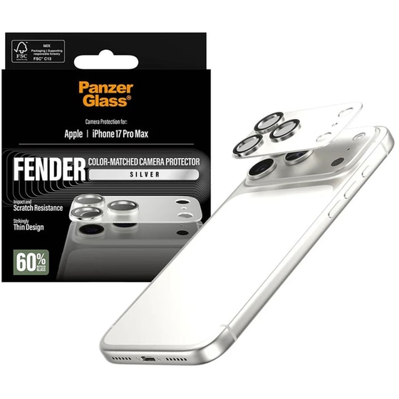 Προστατευτικό καμερών Apple iPhone 17 Pro Max - PanzerGlass Fender Camera Protector - Silver image 4