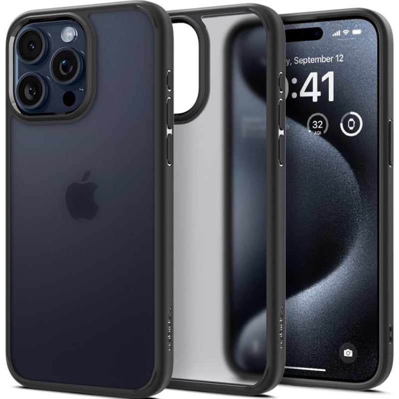 Θήκη Apple iPhone 15 Pro Max - Spigen Ultra Hybrid - Frost Black