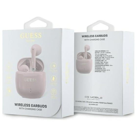 Ακουστικά Bluetooth Guess Printed Classic Logo - Ροζ image 1