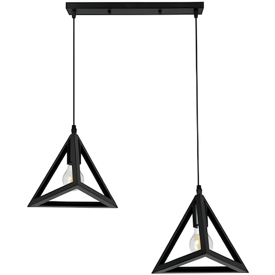 Κρεμαστό Φωτιστικό Οροφής Δίφωτο Με Σχήμα Πυραμίδα R60 image 0