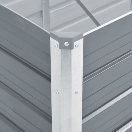 Vidaxl Ζαρντινιέρα Υπερυψωμένη Γκρι 129x129x77 Εκ. Γαλβανισμ. Χάλυβας image 5