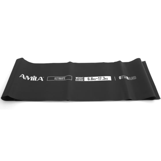 Λάστιχο Γυμναστικής Amila Gym Band 1,2m Πολύ Σκληρό - Μαύρο image 0