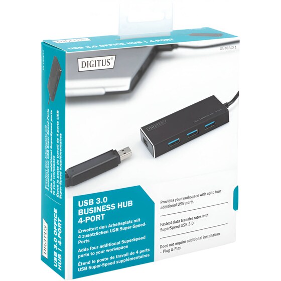 Digitus DA-70240-1 USB Hub 4-Port USB 3.0 συμβατό με USB-A image 7