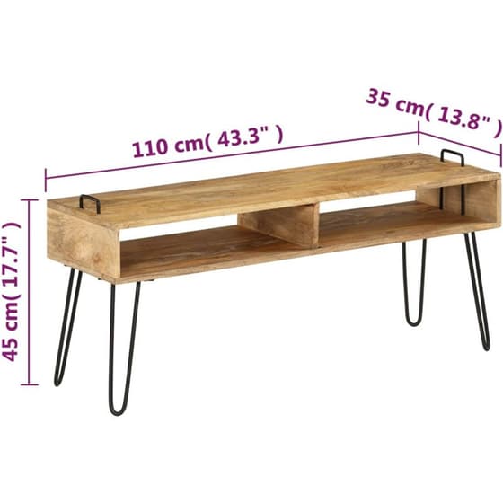 Έπιπλο Τηλεόρασης VidaXL από Ξύλο 110x35x45cm - Kαφέ/Μαύρο image 11