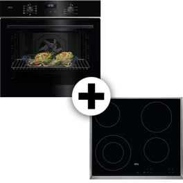 AEG TU5AB21ESB& HK 624000 XB 72 Lt Μαύρο Εντοιχιζόμενος Σετ Φούρνος και Εστία