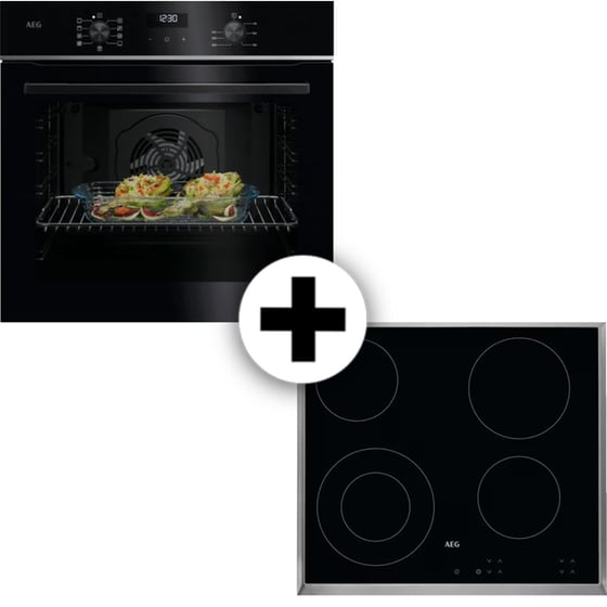AEG TU5AB21ESB& HK 624000 XB 72 Lt Μαύρο Εντοιχιζόμενος Σετ Φούρνος και Εστία image 0