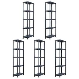 Vidaxl Ραφιέρες 5 Τεμ. Μαύρες 125 Κ. 60 X 30 X 180 Εκ. Πλαστικές
